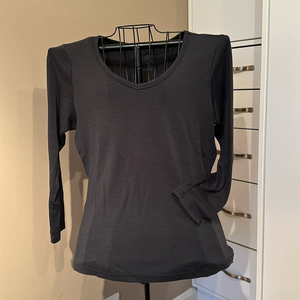Woolx  Black and Grey stripe long sleeve